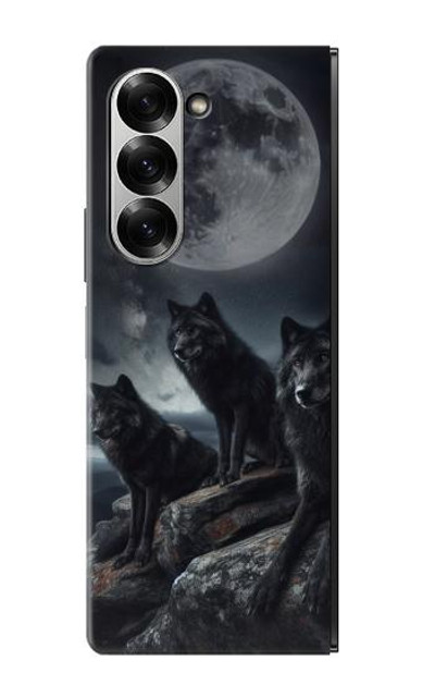 S3970 Black Wolf Full Moon Case Cover Custodia per Samsung Galaxy Z Fold 6