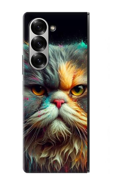 S3971 Cat Painted Color Case Cover Custodia per Samsung Galaxy Z Fold 6