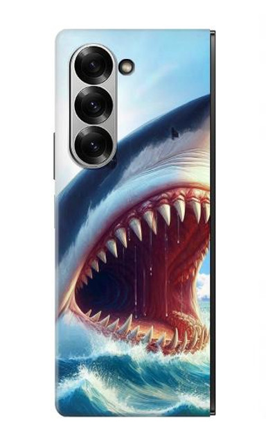 S4004 Oil Color Painting Giant Shark Case Cover Custodia per Samsung Galaxy Z Fold 6