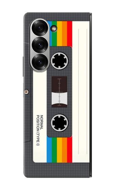 S4023 Vintage Rainbow Compact Cassette Case Cover Custodia per Samsung Galaxy Z Fold 6