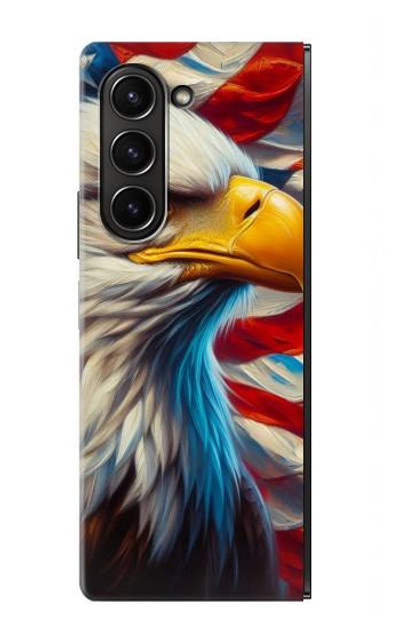 S3967 Bald Eagle American Flag Case Cover Custodia per Samsung Galaxy Z Fold 5