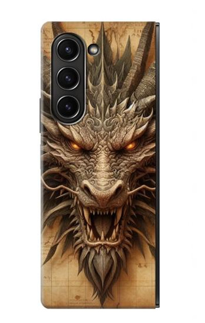 S3981 Dragon Head Old Map Case Cover Custodia per Samsung Galaxy Z Fold 5