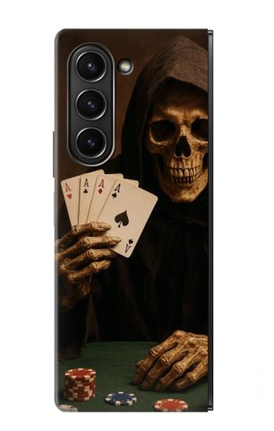 S3994 Grim Reaper Poker Win Case Cover Custodia per Samsung Galaxy Z Fold 5