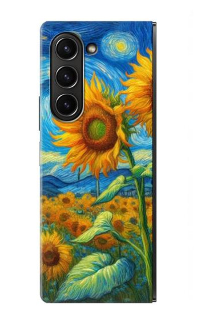 S4019 Sunflower Van Gogh Style Case Cover Custodia per Samsung Galaxy Z Fold 5
