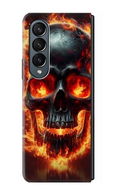 S3986 Fire Skull Case Cover Custodia per Samsung Galaxy Z Fold 4