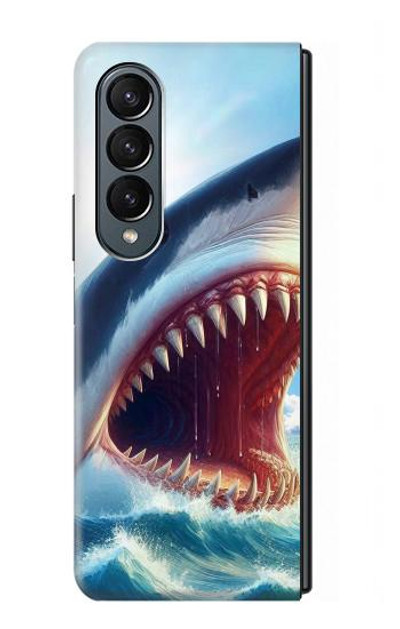 S4004 Oil Color Painting Giant Shark Case Cover Custodia per Samsung Galaxy Z Fold 4