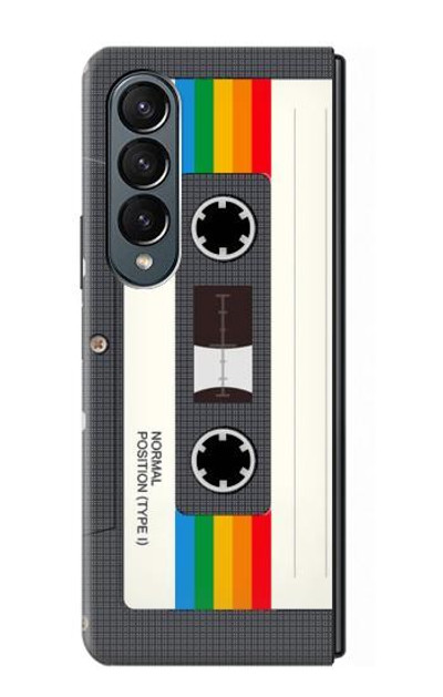 S4023 Vintage Rainbow Compact Cassette Case Cover Custodia per Samsung Galaxy Z Fold 4