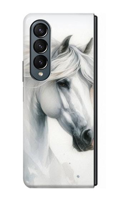S4025 White Horse Painting Case Cover Custodia per Samsung Galaxy Z Fold 4