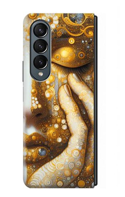 S4026 Women Crying Golden Tear Case Cover Custodia per Samsung Galaxy Z Fold 4