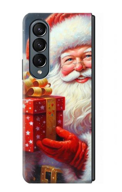 S4029 Xmas Smiling Santa Claus Gift Box Case Cover Custodia per Samsung Galaxy Z Fold 4