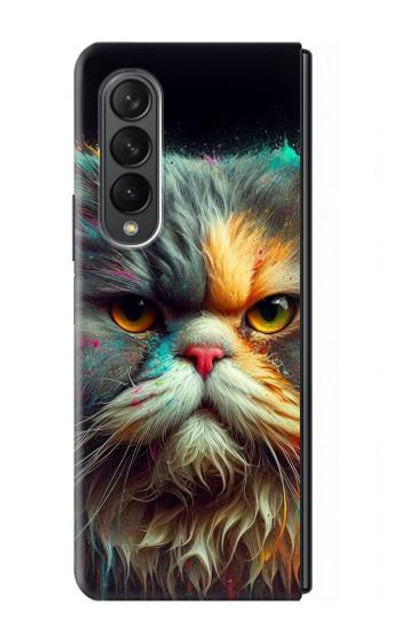 S3971 Cat Painted Color Case Cover Custodia per Samsung Galaxy Z Fold 3 5G
