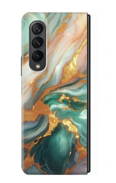 S3993 Green Marble Gold Veins Case Cover Custodia per Samsung Galaxy Z Fold 3 5G