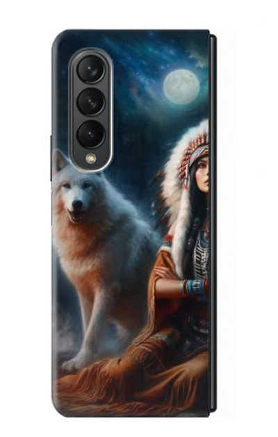 S3995 Grim Wolf Indian Girl Case Cover Custodia per Samsung Galaxy Z Fold 3 5G