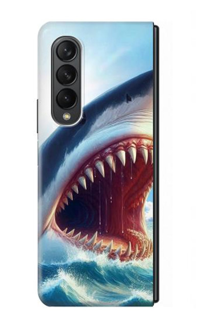 S4004 Oil Color Painting Giant Shark Case Cover Custodia per Samsung Galaxy Z Fold 3 5G
