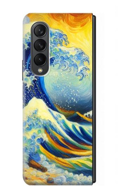 S4005 Oil Color Painting Great Waves Case Cover Custodia per Samsung Galaxy Z Fold 3 5G
