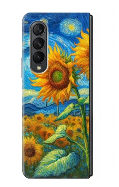 S4019 Sunflower Van Gogh Style Case Cover Custodia per Samsung Galaxy Z Fold 3 5G
