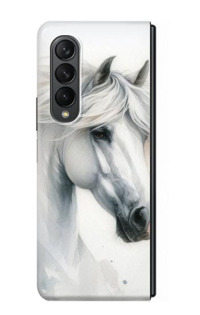 S4025 White Horse Painting Case Cover Custodia per Samsung Galaxy Z Fold 3 5G