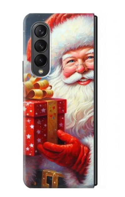 S4029 Xmas Smiling Santa Claus Gift Box Case Cover Custodia per Samsung Galaxy Z Fold 3 5G
