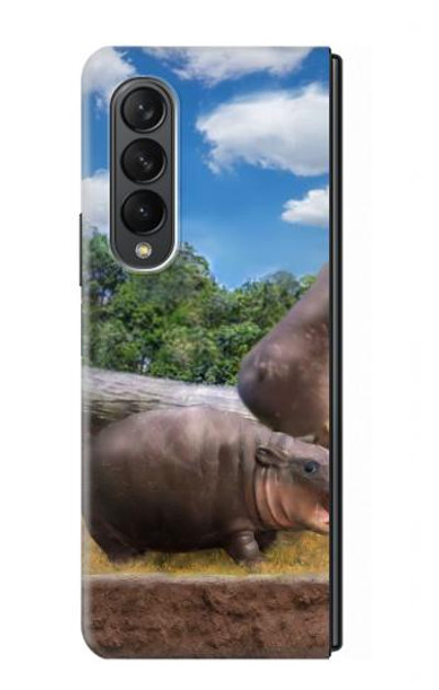 S4031 Baby Hippo Hippopotamus Family Case Cover Custodia per Samsung Galaxy Z Fold 3 5G