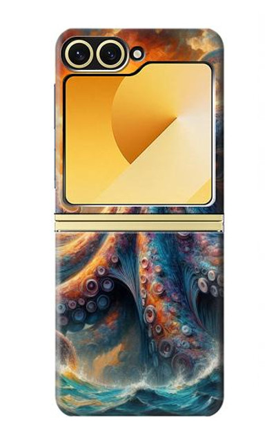 S4003 Oil Color Painting Giant Octopus Case Cover Custodia per Samsung Galaxy Z Flip 6