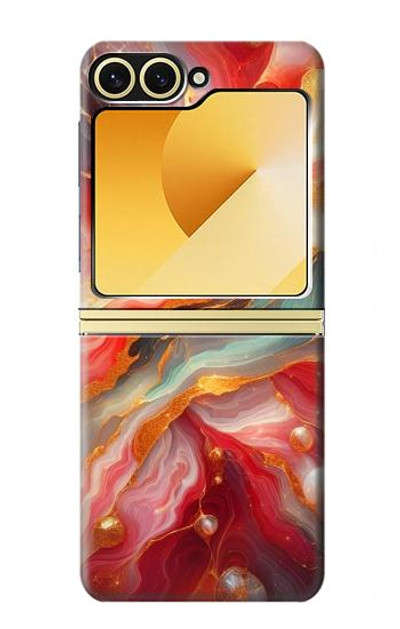 S4012 Red Marble Gold Veins Case Cover Custodia per Samsung Galaxy Z Flip 6