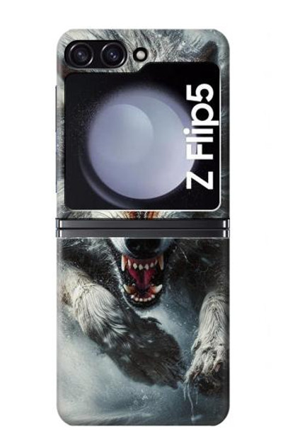 S3965 Angry Wolf Running Case Cover Custodia per Samsung Galaxy Z Flip 5