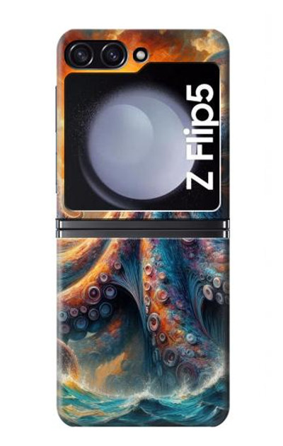 S4003 Oil Color Painting Giant Octopus Case Cover Custodia per Samsung Galaxy Z Flip 5