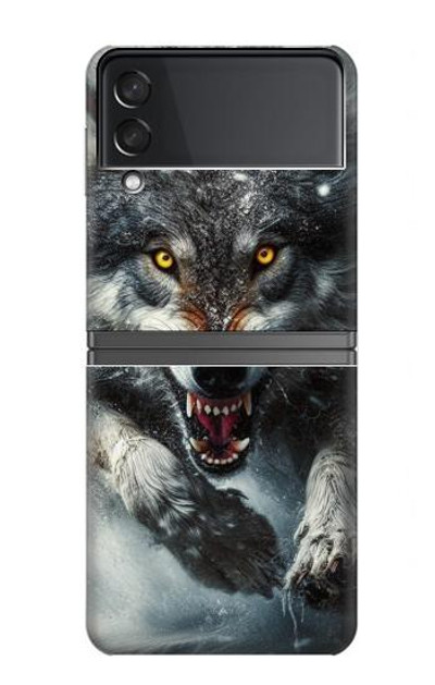 S3965 Angry Wolf Running Case Cover Custodia per Samsung Galaxy Z Flip 4