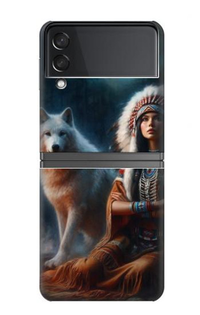 S3995 Grim Wolf Indian Girl Case Cover Custodia per Samsung Galaxy Z Flip 4