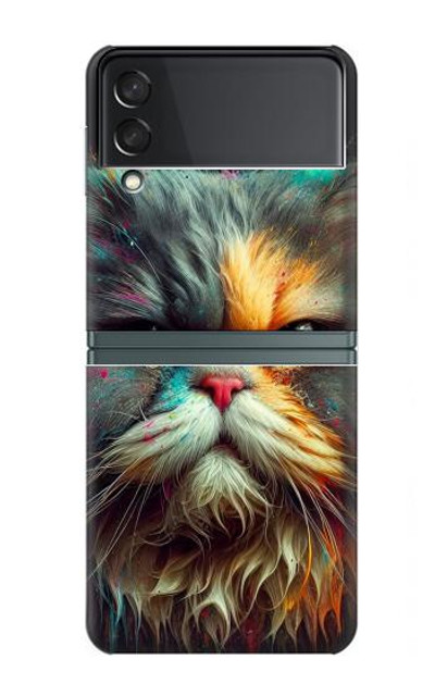 S3971 Cat Painted Color Case Cover Custodia per Samsung Galaxy Z Flip 3 5G