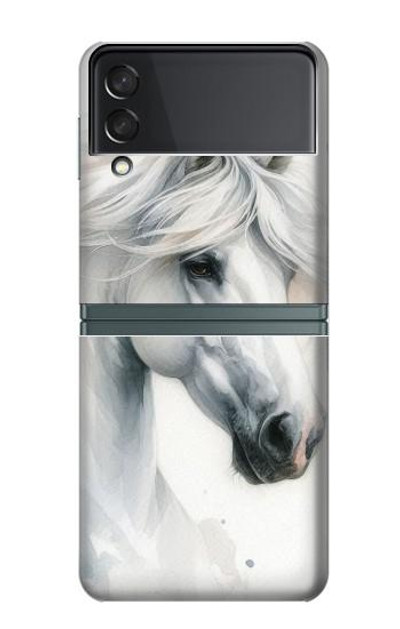 S4025 White Horse Painting Case Cover Custodia per Samsung Galaxy Z Flip 3 5G