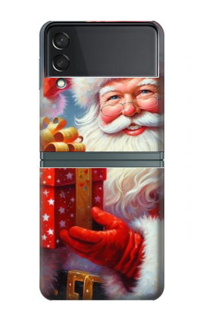 S4029 Xmas Smiling Santa Claus Gift Box Case Cover Custodia per Samsung Galaxy Z Flip 3 5G