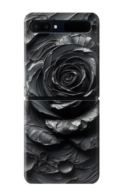 S3969 Black Rose Hard Brush Stroke Case Cover Custodia per Samsung Galaxy Z Flip 5G