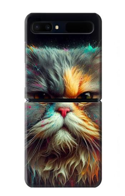 S3971 Cat Painted Color Case Cover Custodia per Samsung Galaxy Z Flip 5G
