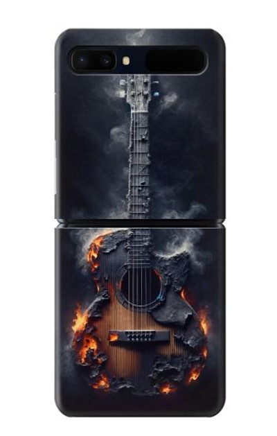 S3972 Burned Acoustic Guitar Graphic Case Cover Custodia per Samsung Galaxy Z Flip 5G