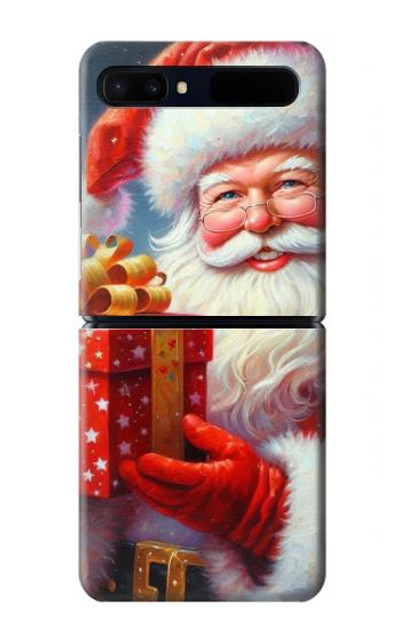 S4029 Xmas Smiling Santa Claus Gift Box Case Cover Custodia per Samsung Galaxy Z Flip 5G
