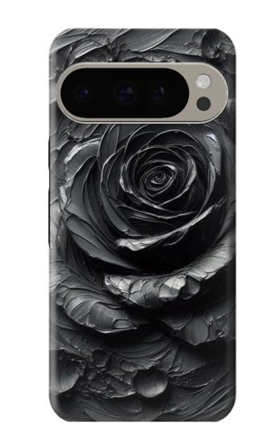 S3969 Black Rose Hard Brush Stroke Case Cover Custodia per Google Pixel 9 Pro