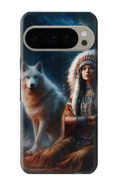 S3995 Grim Wolf Indian Girl Case Cover Custodia per Google Pixel 9 Pro