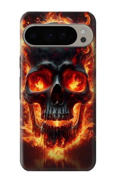 S3986 Fire Skull Case Cover Custodia per Google Pixel 9 Pro XL