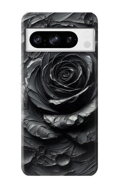 S3969 Black Rose Hard Brush Stroke Case Cover Custodia per Google Pixel 8 pro