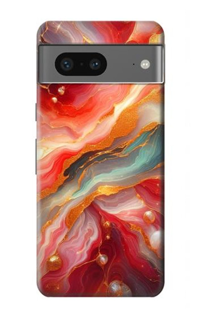 S4012 Red Marble Gold Veins Case Cover Custodia per Google Pixel 7a