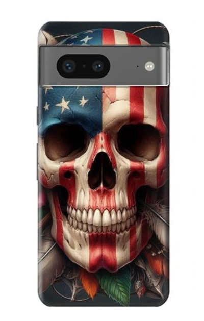 S4015 Skull American Flag Case Cover Custodia per Google Pixel 7a