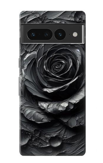 S3969 Black Rose Hard Brush Stroke Case Cover Custodia per Google Pixel 7 Pro