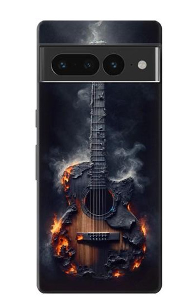 S3972 Burned Acoustic Guitar Graphic Case Cover Custodia per Google Pixel 7 Pro
