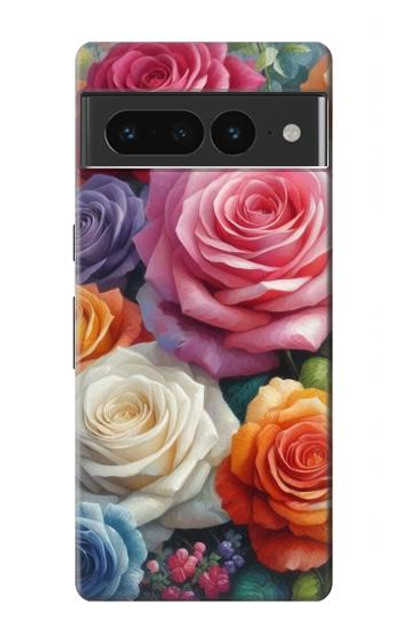 S3975 Colorful Roses Painting Case Cover Custodia per Google Pixel 7 Pro