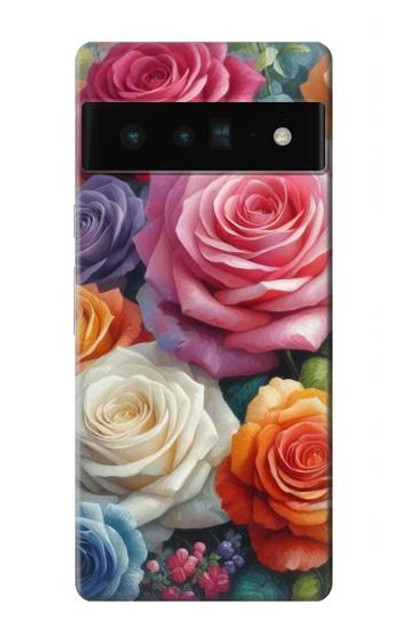 S3975 Colorful Roses Painting Case Cover Custodia per Google Pixel 6 Pro