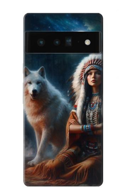 S3995 Grim Wolf Indian Girl Case Cover Custodia per Google Pixel 6 Pro