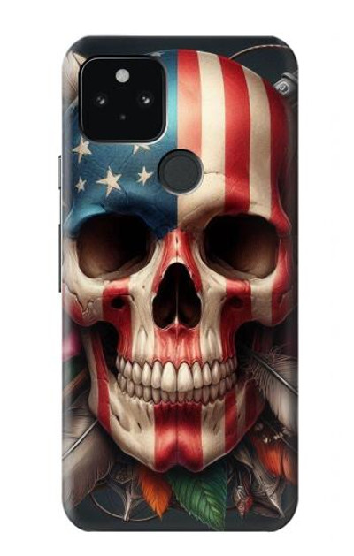 S4015 Skull American Flag Case Cover Custodia per Google Pixel 5