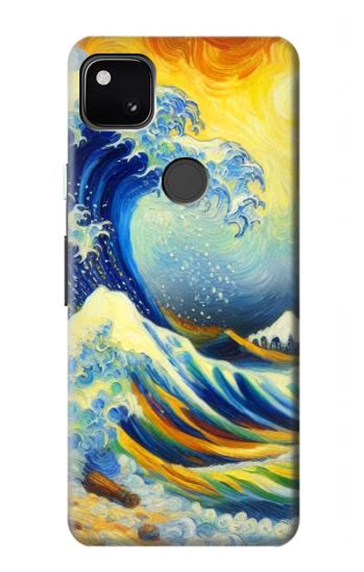 S4005 Oil Color Painting Great Waves Case Cover Custodia per Google Pixel 4a