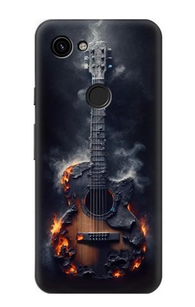S3972 Burned Acoustic Guitar Graphic Case Cover Custodia per Google Pixel 3a